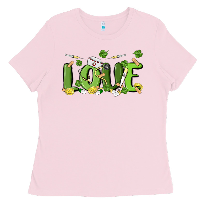 St Patricks Love Nurse Ladies Tee by MaliasSmallBusiness | Teevron