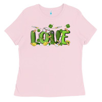 Bubblegum Pink st patricks love nurse Ladies Tee - MaliasSmallBusiness