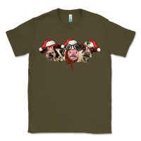 Army Green christmas holstein cows Classic Tee - LillyAllenDesigns