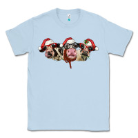 Dusty Blue christmas holstein cows Classic Tee - LillyAllenDesigns
