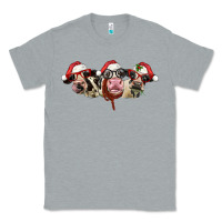 Heather Grey christmas holstein cows Classic Tee - LillyAllenDesigns