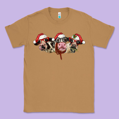 Christmas Holstein Cows Classic Tee Designed By Lillyallendesigns