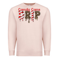 Pale Pink candy cane drip Premium Sweatshirt - FaDigitalArtStudio
