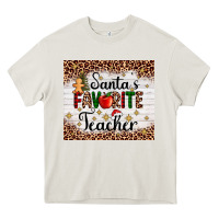 Cream santa's favorite teacher Heavy Core Tee - AdoDesignShop