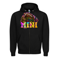 Black football mini Zipper Hoodie - OliviaCreatesArt