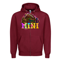 Burgundy football mini Zipper Hoodie - OliviaCreatesArt