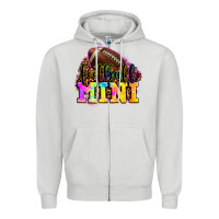 Dove Grey football mini Zipper Hoodie - OliviaCreatesArt