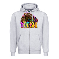 Heather Grey football mini Zipper Hoodie - OliviaCreatesArt