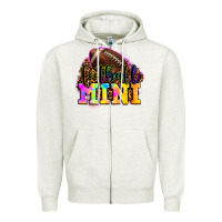 Oatmeal Heather football mini Zipper Hoodie - OliviaCreatesArt