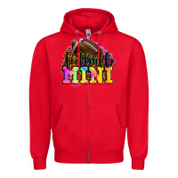 Red football mini Zipper Hoodie - OliviaCreatesArt