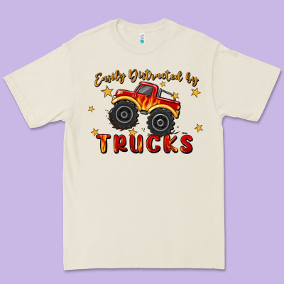 Easily Distracted By Trucks Premium Tee Designed By Maliassmallbusiness