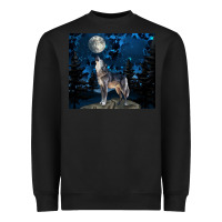 Black wolf howling at the moon Heavyweight Sweatshirt - TumblerDesignByShophia