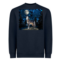 Navy wolf howling at the moon Heavyweight Sweatshirt - TumblerDesignByShophia