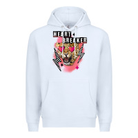 White Heart breaker Valentine's Day Premium Hoodie - FaDigitalArtStudio