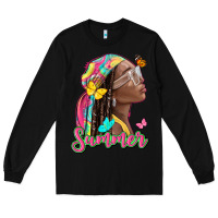 Black summer afro Long Sleeve Tee - NancyCooperArtShop