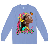 Colony Blue summer afro Long Sleeve Tee - NancyCooperArtShop