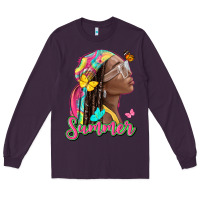 Plum summer afro Long Sleeve Tee - NancyCooperArtShop