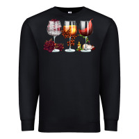 Black hallothanksmas halloween thanksgiving  christmas wine Premium Sweatshirt - FaDigitalArtStudio