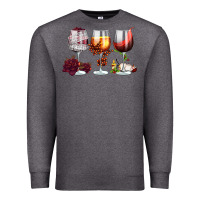 Charcoal Heather hallothanksmas halloween thanksgiving  christmas wine Premium Sweatshirt - FaDigitalArtStudio