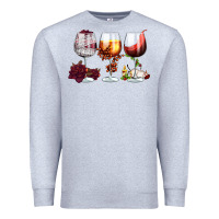 Heather Grey hallothanksmas halloween thanksgiving  christmas wine Premium Sweatshirt - FaDigitalArtStudio