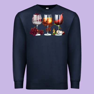 Hallothanksmas Halloween Thanksgiving  Christmas Wine Premium Sweatshirt Designed By Fadigitalartstudio