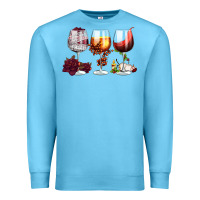 Ocean Blue hallothanksmas halloween thanksgiving  christmas wine Premium Sweatshirt - FaDigitalArtStudio