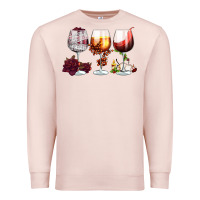 Pale Pink hallothanksmas halloween thanksgiving  christmas wine Premium Sweatshirt - FaDigitalArtStudio