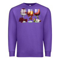 Purple hallothanksmas halloween thanksgiving  christmas wine Premium Sweatshirt - FaDigitalArtStudio