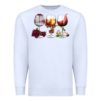 White hallothanksmas halloween thanksgiving  christmas wine Premium Sweatshirt - FaDigitalArtStudio