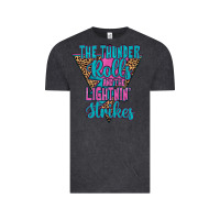 Vintage Black THE THUNDER ROLLS AND THE LIGHTNIN’ STRİKES Vintage Tee - JahusDesignShop