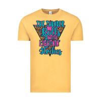 Vintage Mustard THE THUNDER ROLLS AND THE LIGHTNIN’ STRİKES Vintage Tee - JahusDesignShop