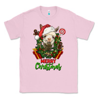 Bubblegum Pink merry christmas alpaca face Classic Tee - LillyAllenDesigns