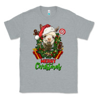 Heather Grey merry christmas alpaca face Classic Tee - LillyAllenDesigns