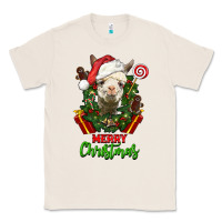 Natural merry christmas alpaca face Classic Tee - LillyAllenDesigns
