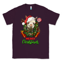 Plum merry christmas alpaca face Classic Tee - LillyAllenDesigns