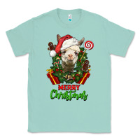 Seafoam merry christmas alpaca face Classic Tee - LillyAllenDesigns