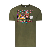 Vintage Olive 100 days of doing teacher stuff Vintage Tee - Artiststas