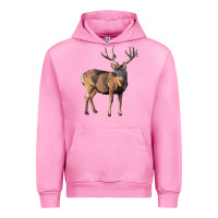 Fuchsia Pink Mule Buck Deer Urban Hoodie - LillyAllenDesigns
