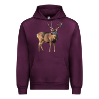 Mauve Wine Mule Buck Deer Urban Hoodie - LillyAllenDesigns