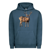 Pigment Midnight Navy Mule Buck Deer Urban Hoodie - LillyAllenDesigns