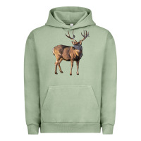 Pigment Oil Green Mule Buck Deer Urban Hoodie - LillyAllenDesigns