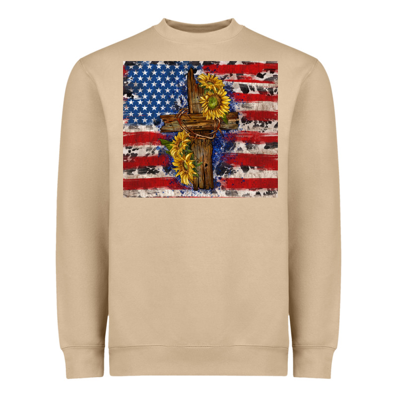 Jesus Christ With American Flag Heavyweight Sweatshirt by TumblerDesignByShophia | Teevron