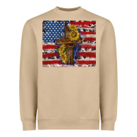 Mushroom jesus christ with american flag Heavyweight Sweatshirt - TumblerDesignByShophia
