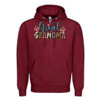 Burgundy great grandma Zipper Hoodie - OliviaCreatesArt