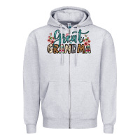 Heather Grey great grandma Zipper Hoodie - OliviaCreatesArt