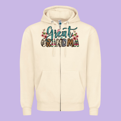 Great Grandma Zipper Hoodie Designed By Oliviacreatesart