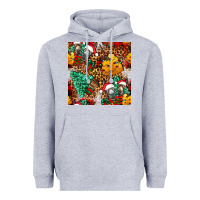 Heather Grey christmas donkeys Heavyweight Hoodie - FaDigitalArtStudio