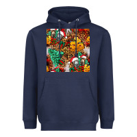 Navy christmas donkeys Heavyweight Hoodie - FaDigitalArtStudio