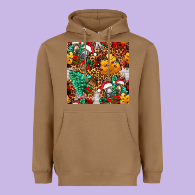 Christmas Donkeys Heavyweight Hoodie Designed By Fadigitalartstudio