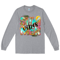 Heather Grey summer vibes Long Sleeve Tee - NancyCooperArtShop